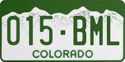CO license plate 015BML