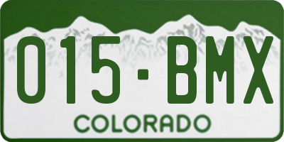 CO license plate 015BMX