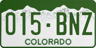CO license plate 015BNZ