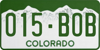 CO license plate 015BOB
