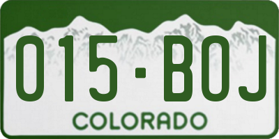 CO license plate 015BOJ