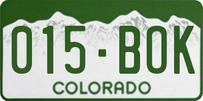 CO license plate 015BOK