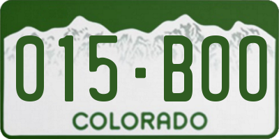 CO license plate 015BOO
