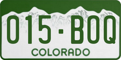 CO license plate 015BOQ