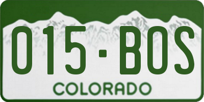 CO license plate 015BOS