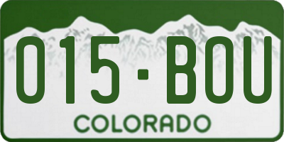 CO license plate 015BOU