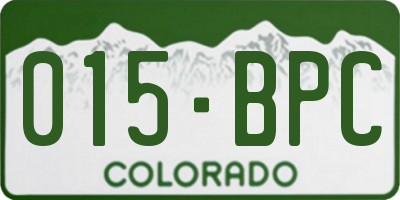 CO license plate 015BPC