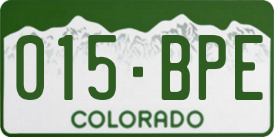 CO license plate 015BPE