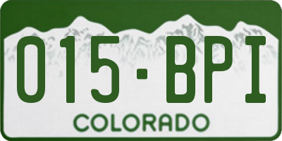 CO license plate 015BPI