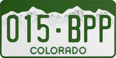 CO license plate 015BPP