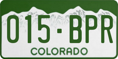 CO license plate 015BPR