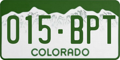 CO license plate 015BPT