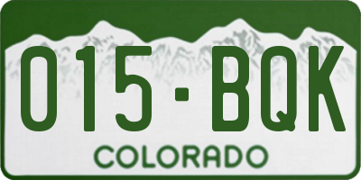 CO license plate 015BQK