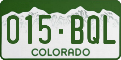 CO license plate 015BQL