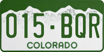 CO license plate 015BQR