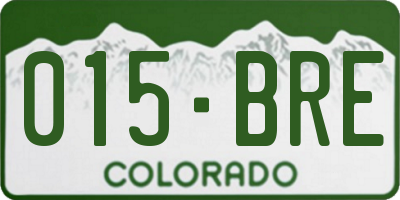 CO license plate 015BRE