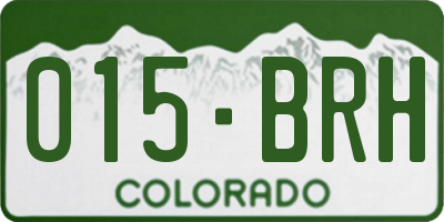 CO license plate 015BRH