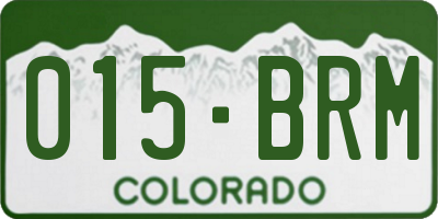 CO license plate 015BRM