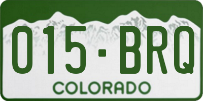CO license plate 015BRQ