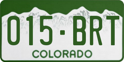 CO license plate 015BRT