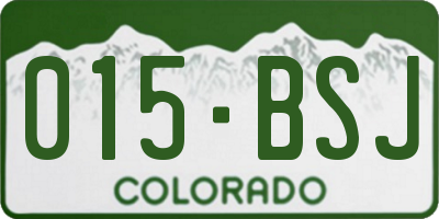 CO license plate 015BSJ