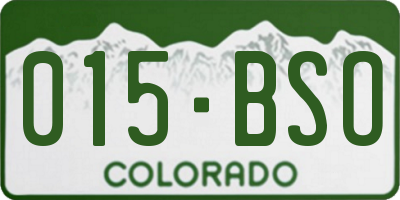 CO license plate 015BSO