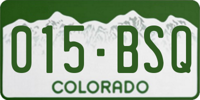 CO license plate 015BSQ
