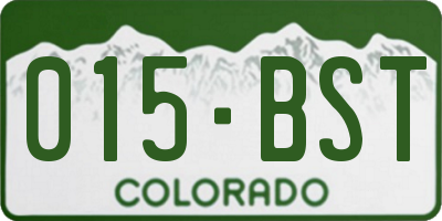 CO license plate 015BST