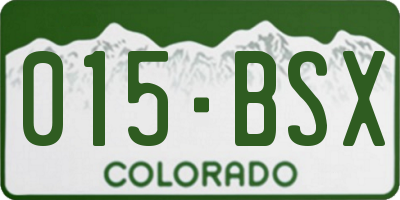 CO license plate 015BSX