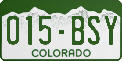 CO license plate 015BSY
