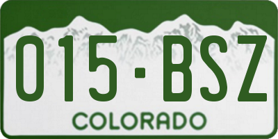 CO license plate 015BSZ