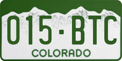 CO license plate 015BTC
