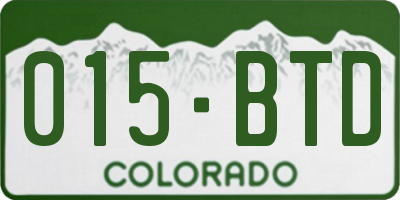 CO license plate 015BTD
