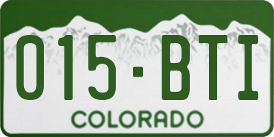 CO license plate 015BTI
