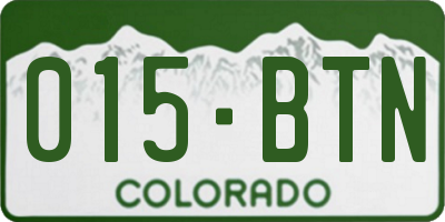 CO license plate 015BTN
