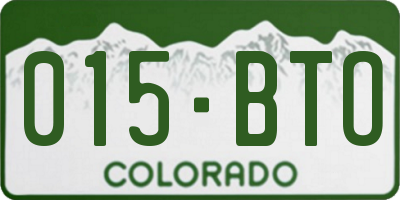 CO license plate 015BTO