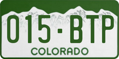 CO license plate 015BTP