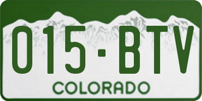 CO license plate 015BTV