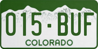 CO license plate 015BUF