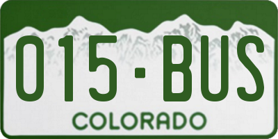 CO license plate 015BUS