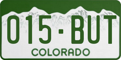 CO license plate 015BUT