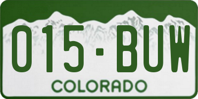 CO license plate 015BUW