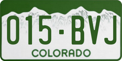 CO license plate 015BVJ
