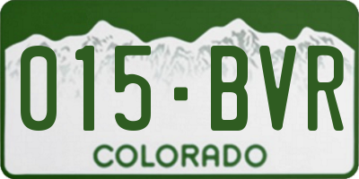 CO license plate 015BVR