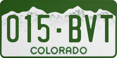 CO license plate 015BVT