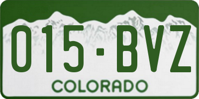 CO license plate 015BVZ