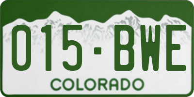 CO license plate 015BWE