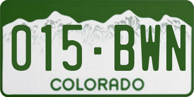 CO license plate 015BWN
