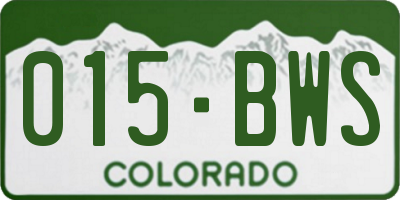 CO license plate 015BWS