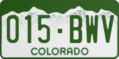 CO license plate 015BWV